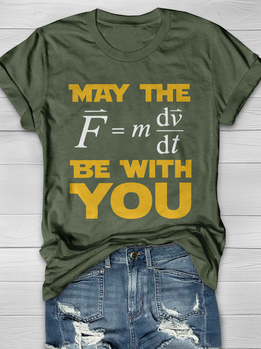 May The Force Print Short Sleeve T-shirt