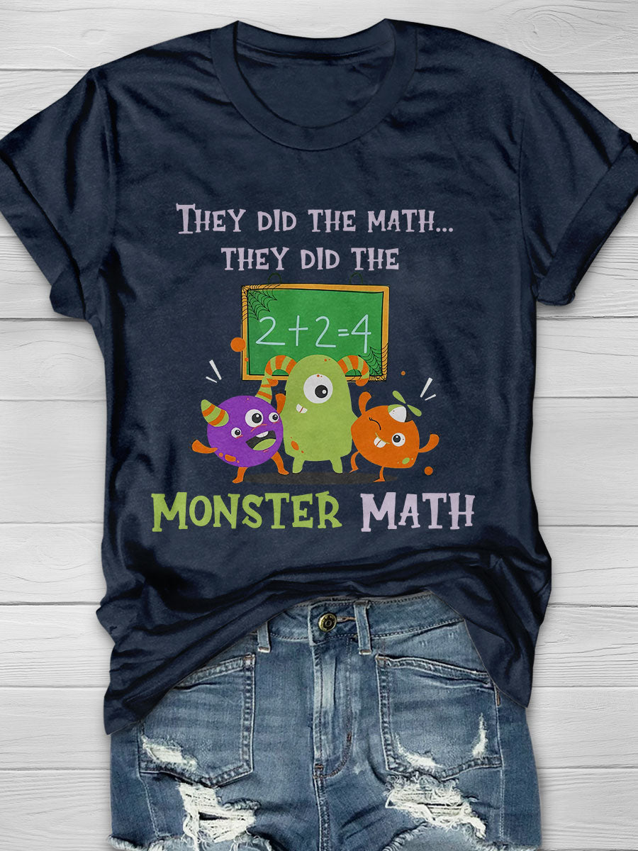 Monster Math Print Short Sleeve T-shirt