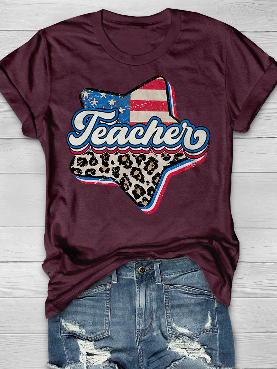 Teacher Print Graphic T-shirts