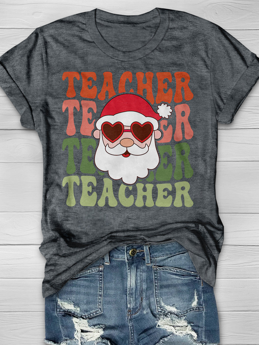 Teacher Christmas Print Graphic T-shirts