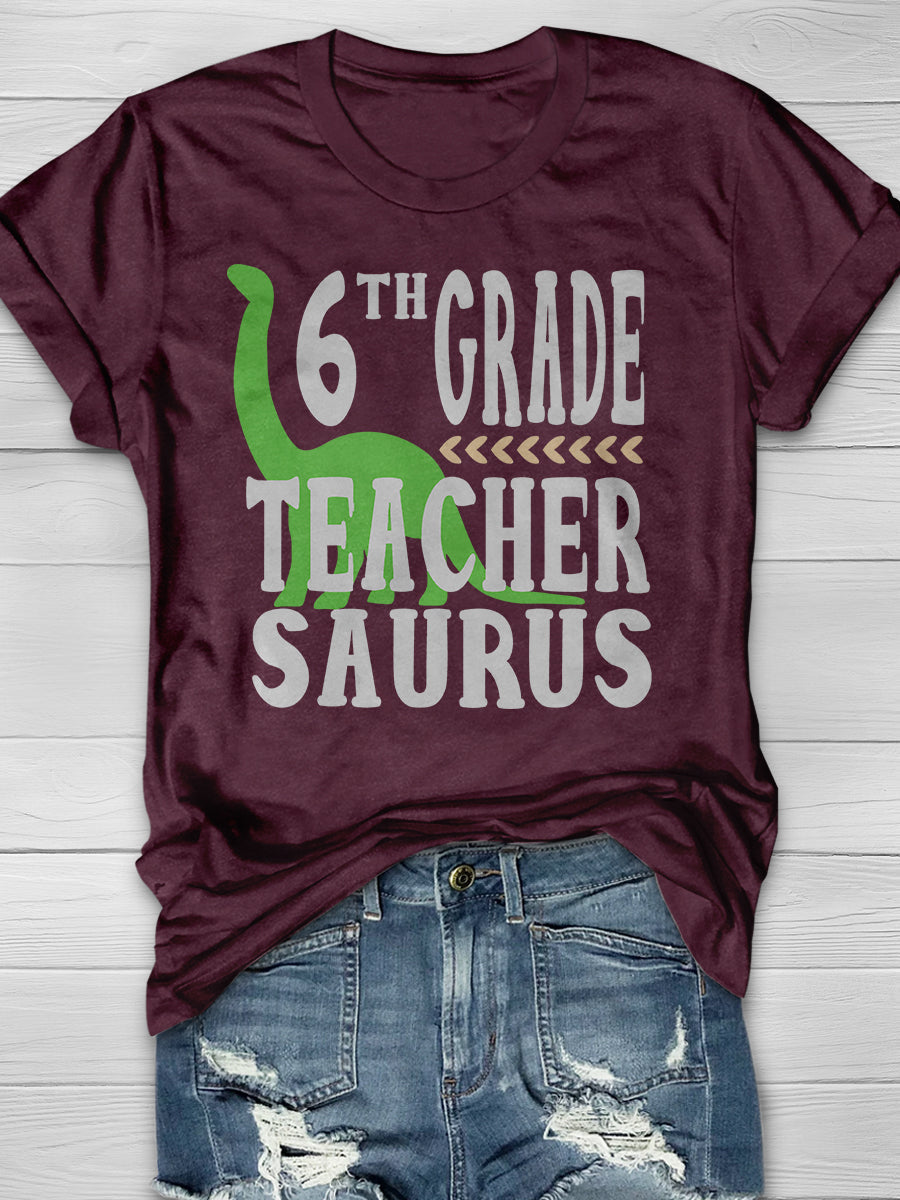 6th Grade Teacher Print Graphic T-shirts
