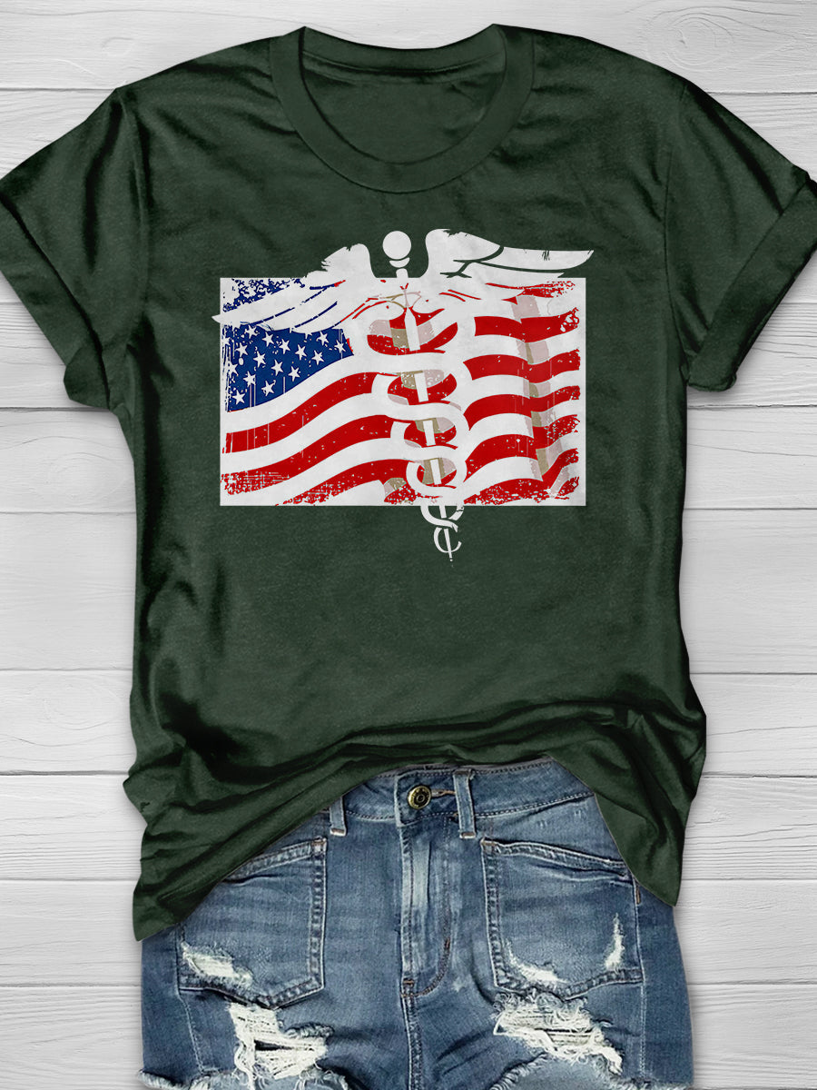 American Nurse Art Print Short Sleeve T-shirt