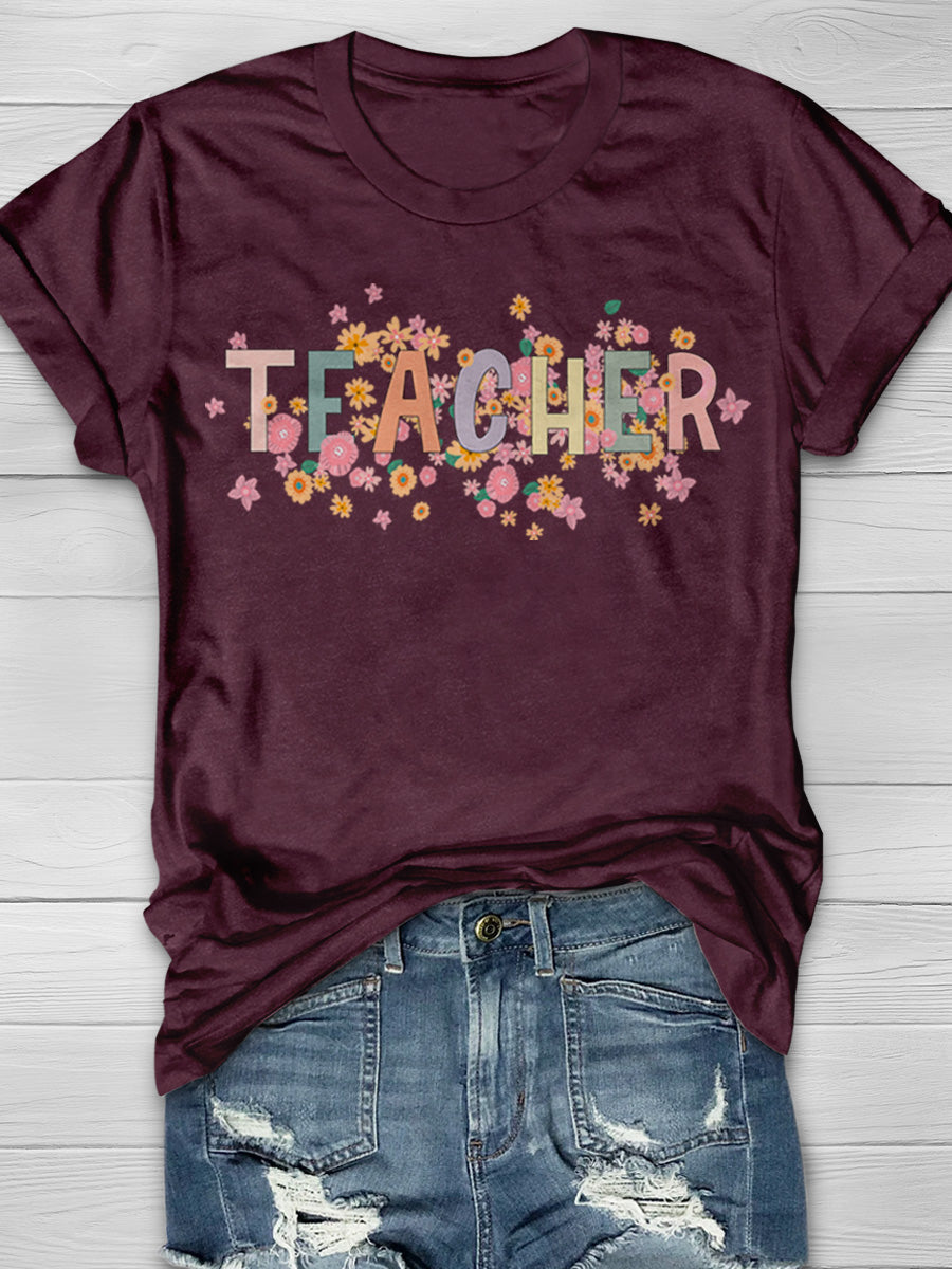 Teacher Print Graphic T-shirts