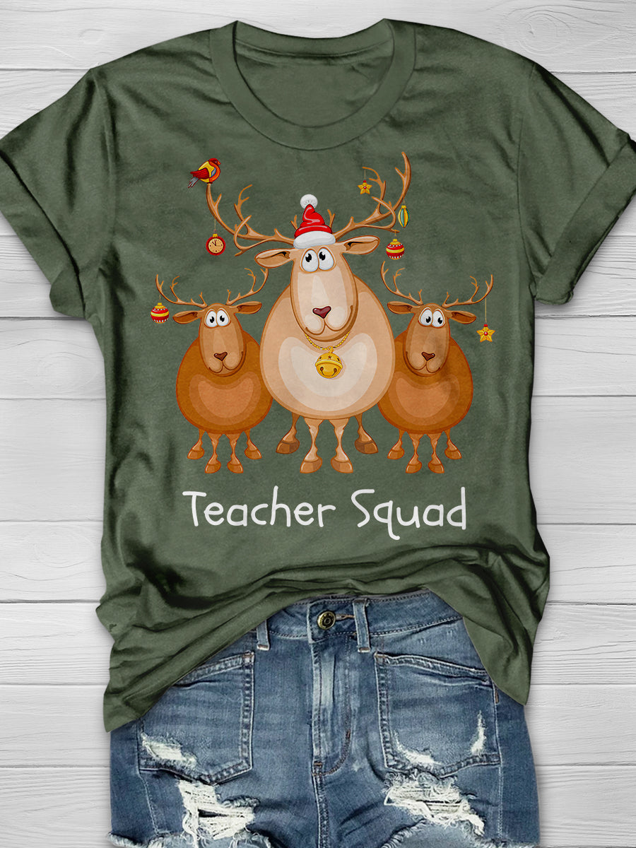 Teacher Squad Print Graphic T-shirts