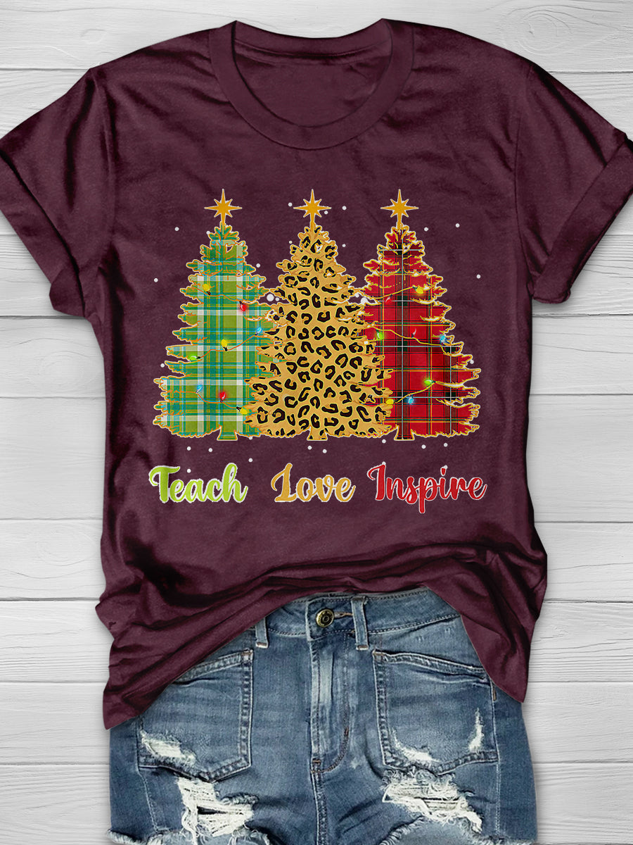 Teach Love Inspire Print Graphic T-shirts