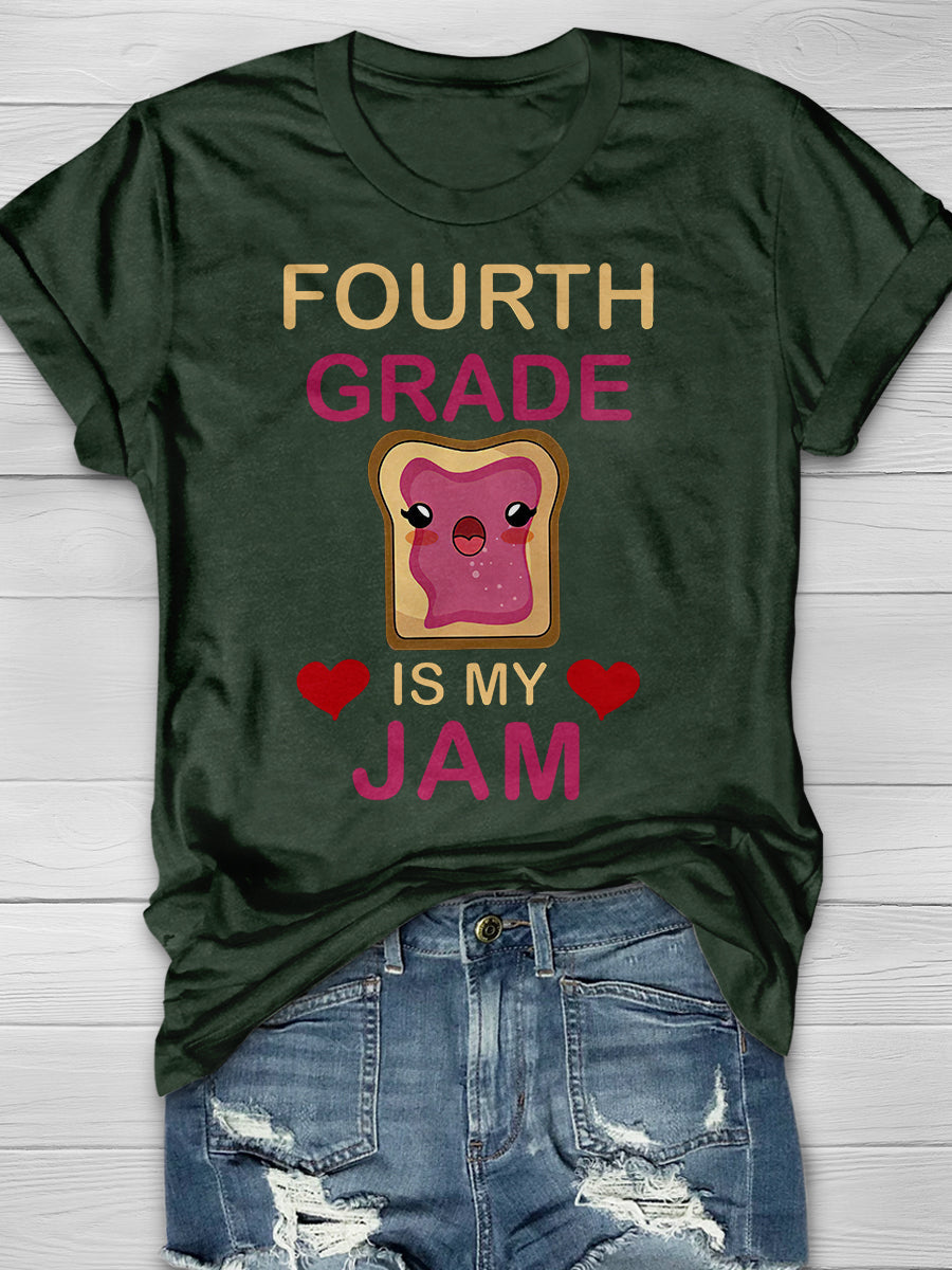 Fourth Grade Is My Jam Print Graphic T-shirts