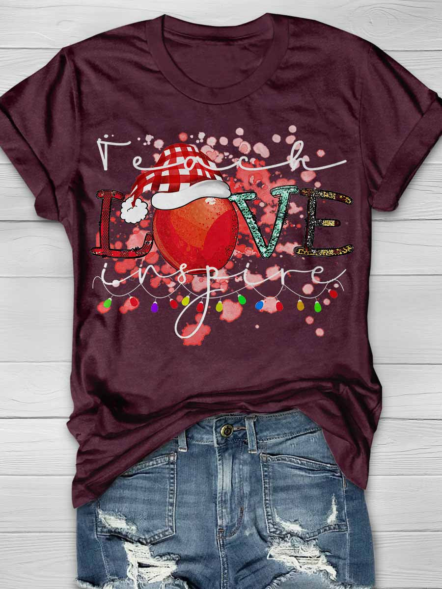 Teach Love Inspire Teacher Life Print Graphic T-shirts