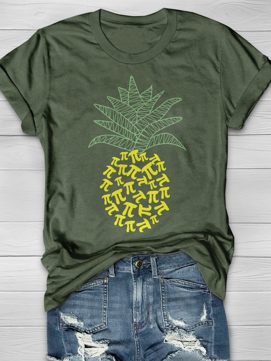 Pineapple Math Print Graphic T-shirts