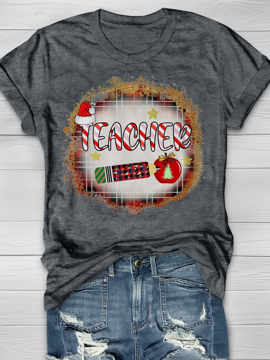 Teacher Christmas Print Graphic T-shirts