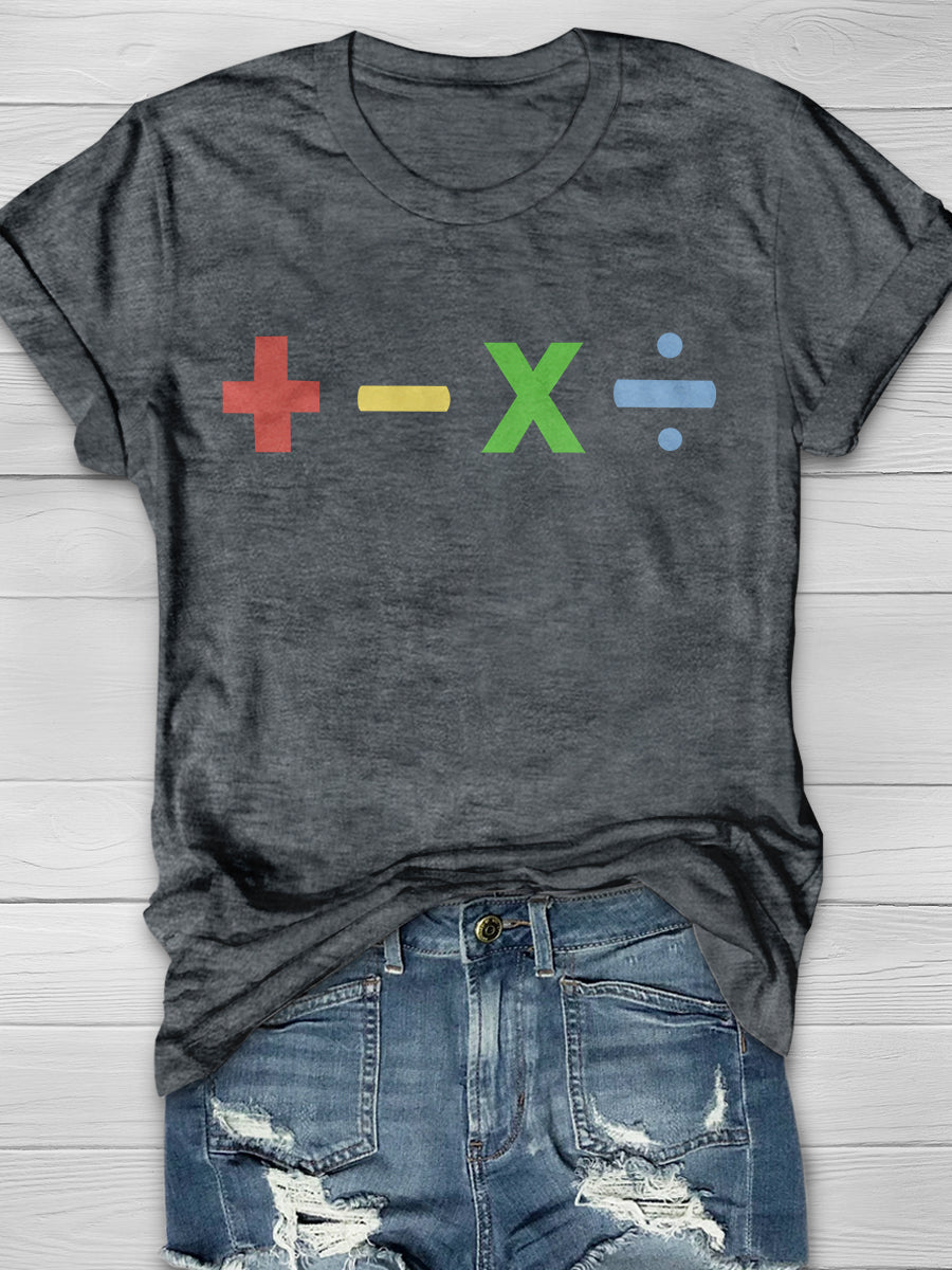 Great Teacher Math Print Graphic T-shirts