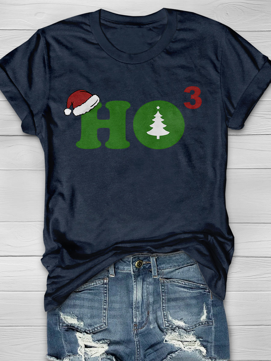 Ho Cubed Merry Christmas Print Graphic T-shirts