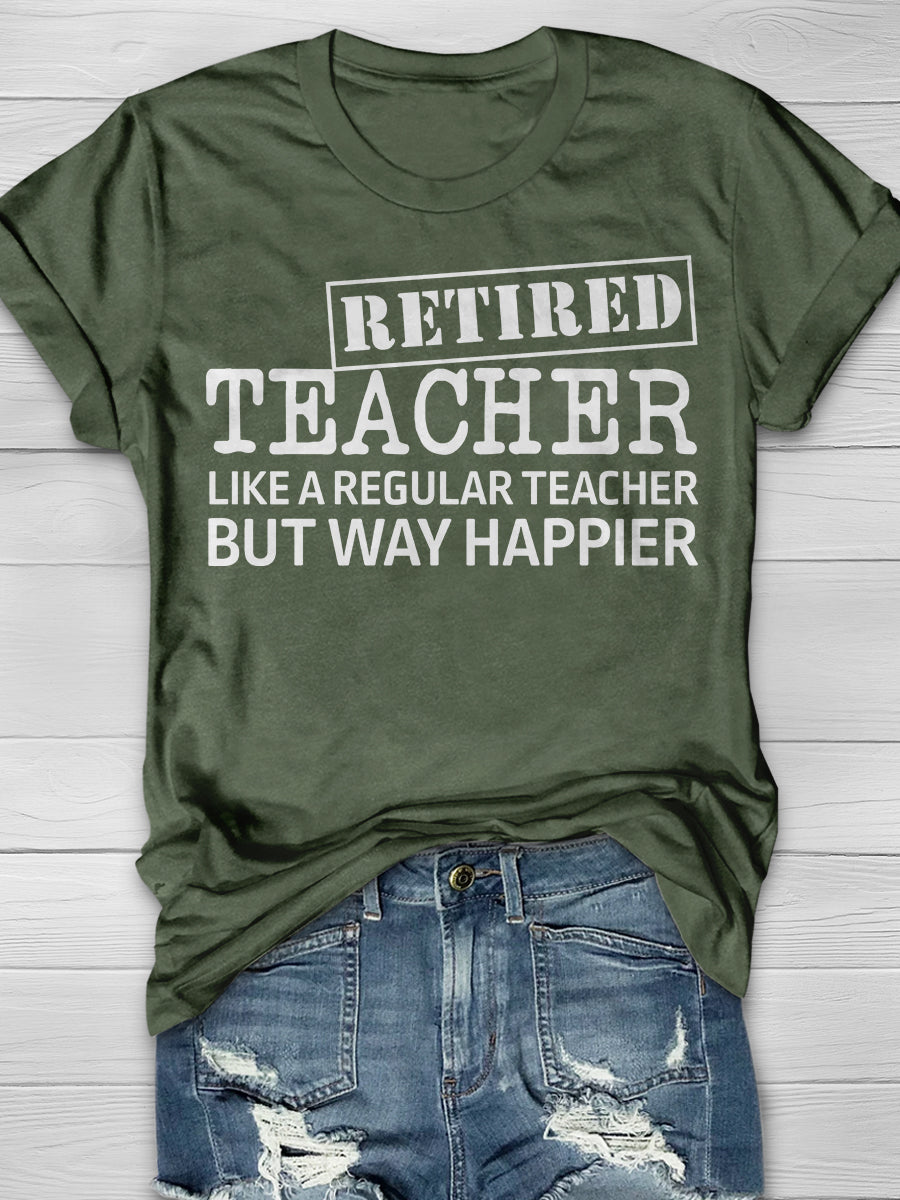 Retired Math Teacher Print Graphic T-shirts