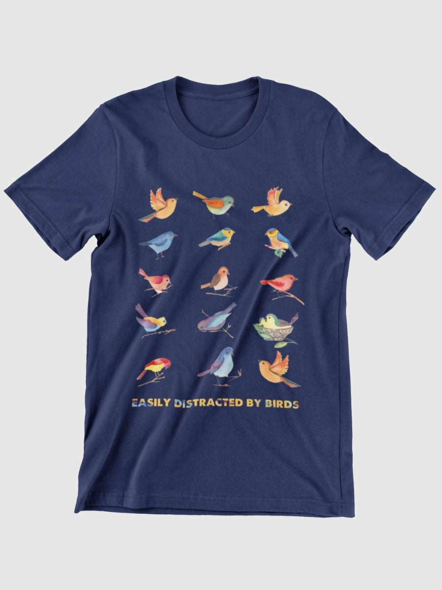 Bird Lover Easily Distracted By Birds Graphic T-shirt
