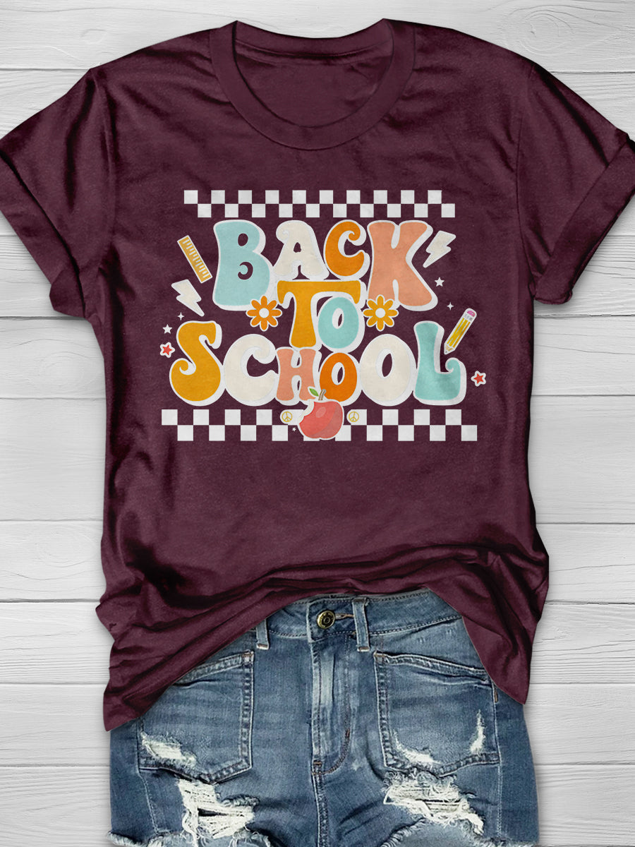 Back To School Print Graphic T-shirts