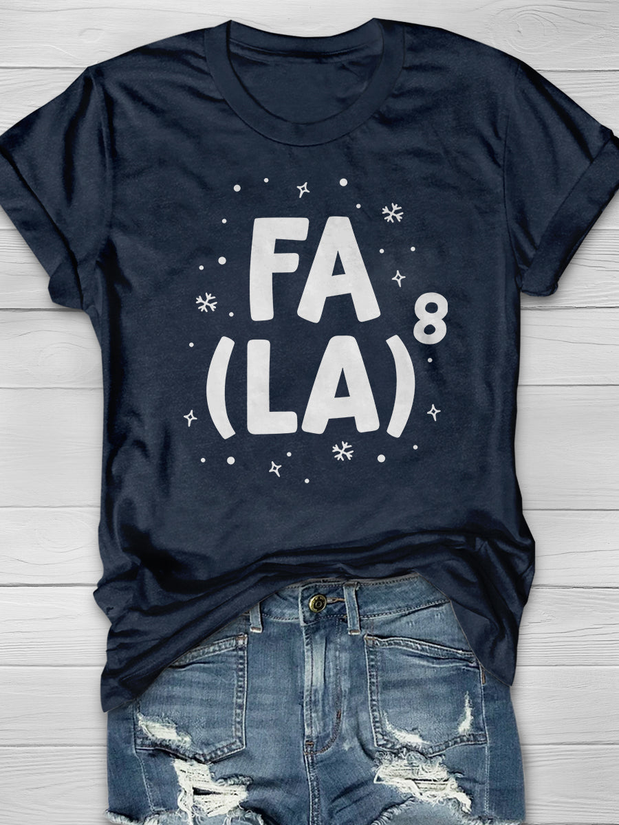 Fa La La Math Teacher Christmas Print Graphic T-shirts