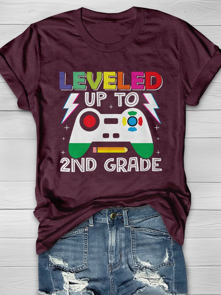 LEVELED UP TO 2ND GRADE Graphic T-shirts