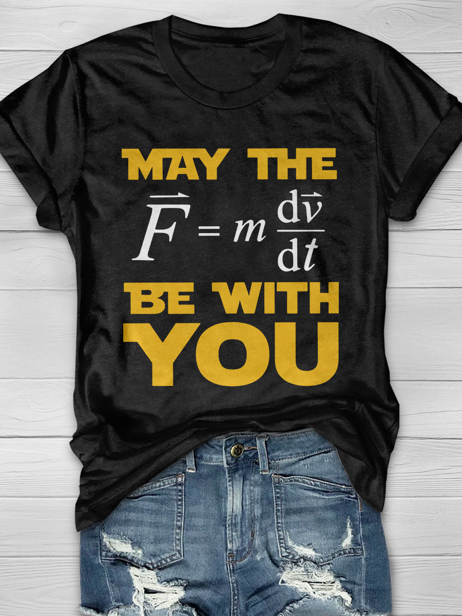 May The Force Print Short Sleeve T-shirt