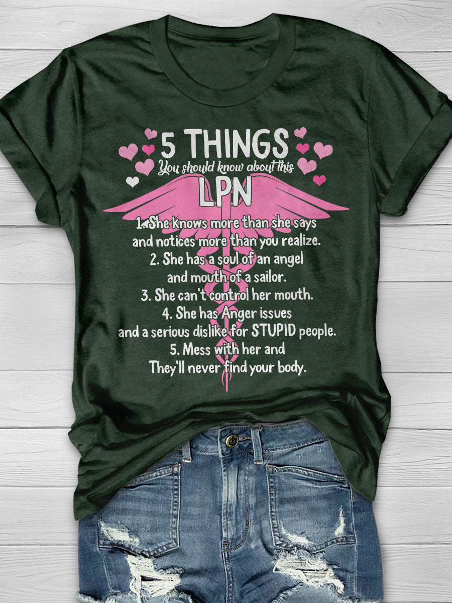 5 Things You Should Know About This LPN Print Short Sleeve T-shirt