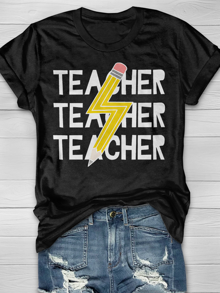 Teacher Print Graphic T-shirts