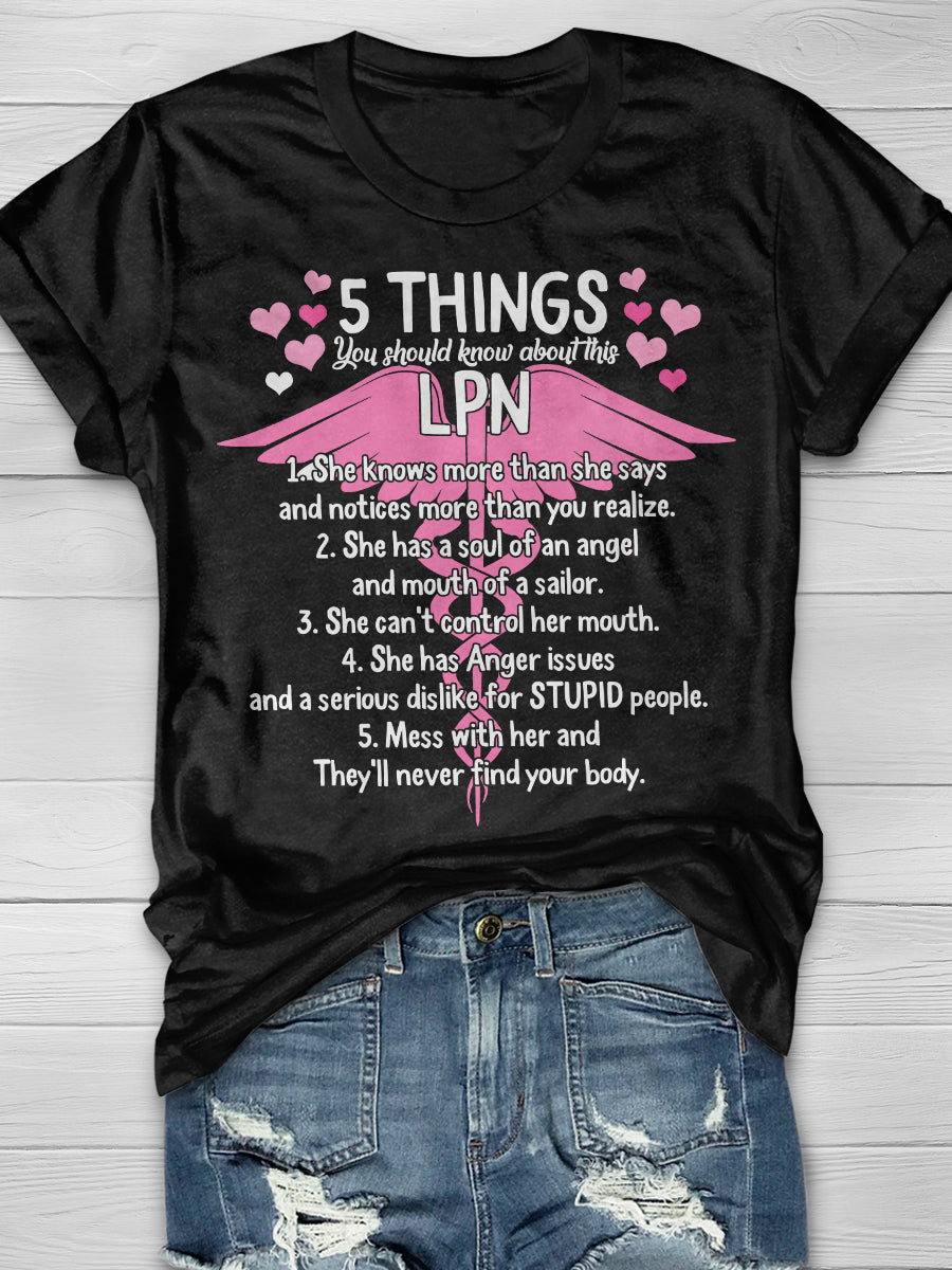 5 Things You Should Know About This LPN Print Short Sleeve T-shirt