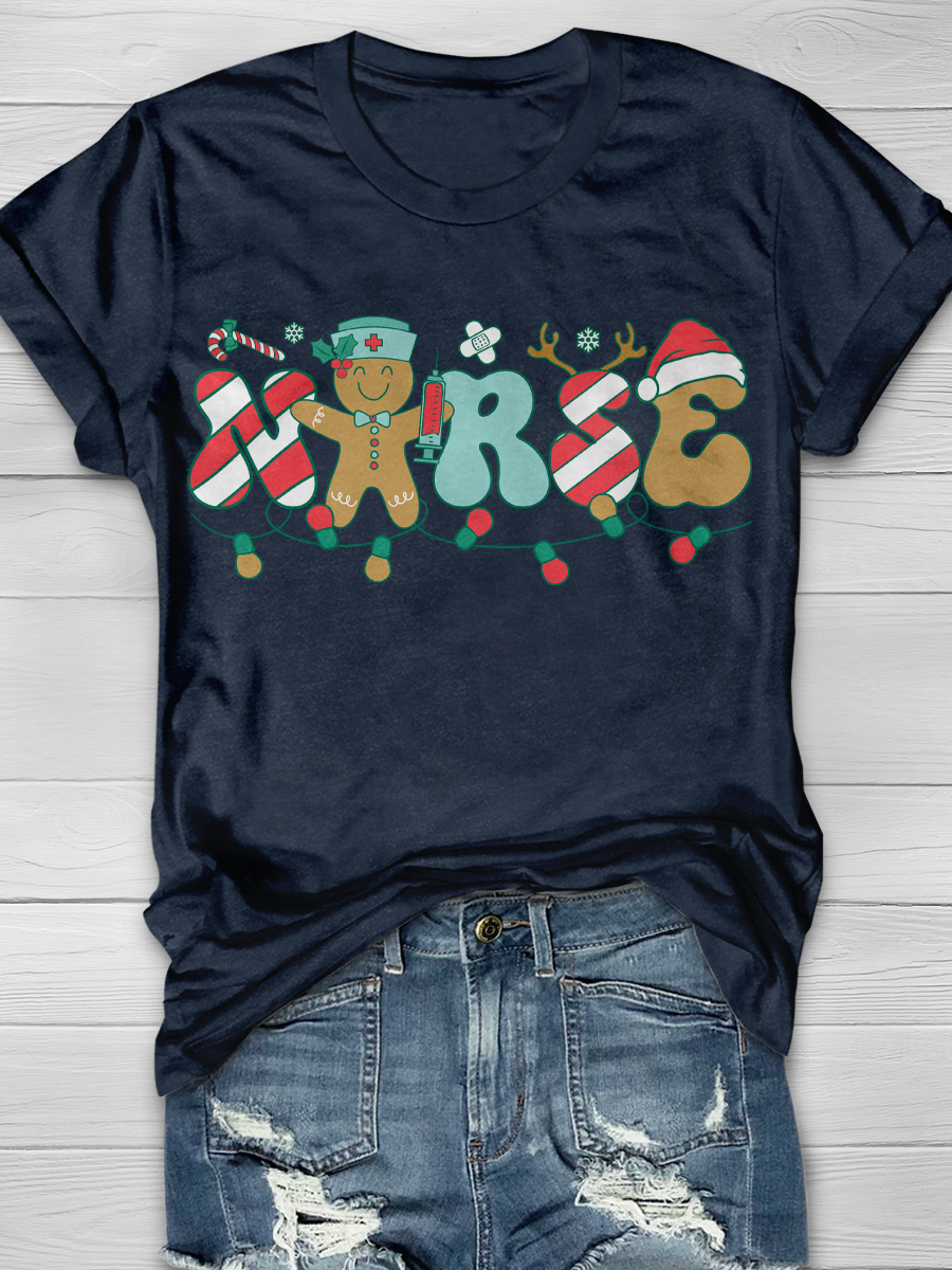 Christmas Nurse Graphic T-shirts