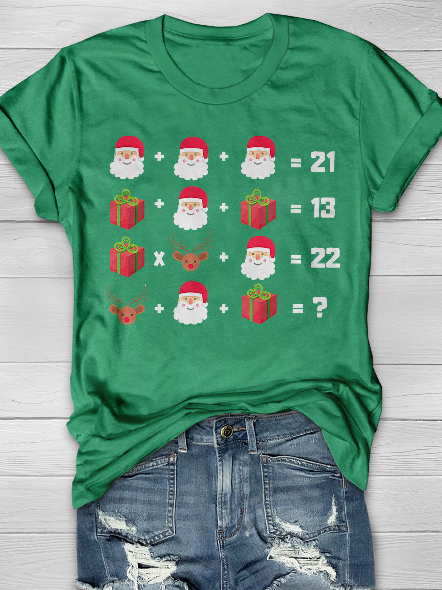 Christmas Math Print Graphic T-shirts