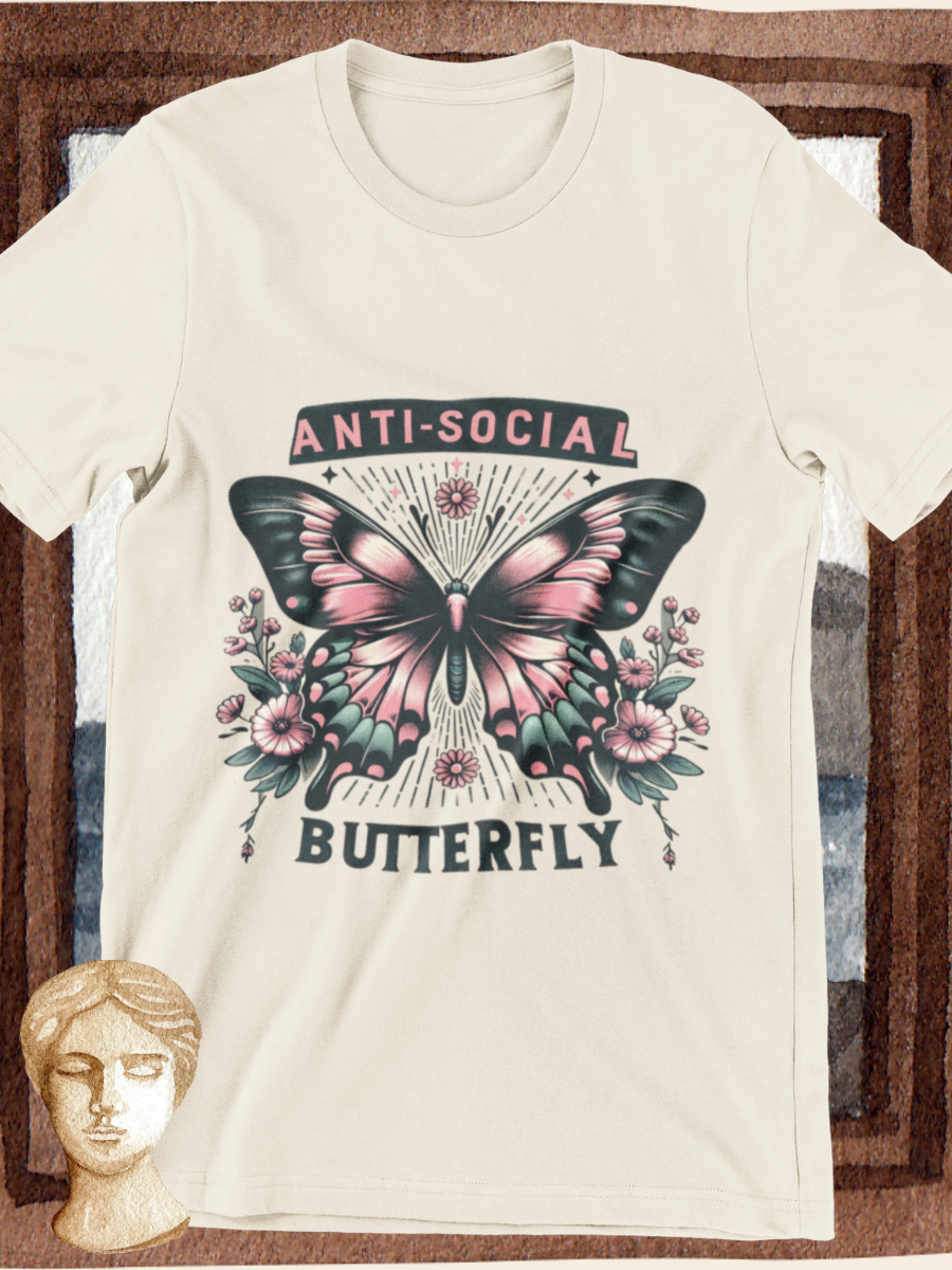 Anti-Social Butterfly Graphic T-shirt