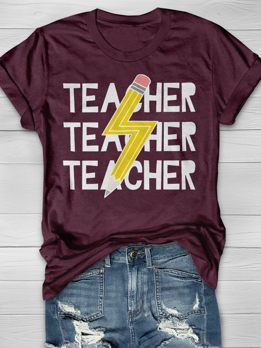 Teacher Print Graphic T-shirts