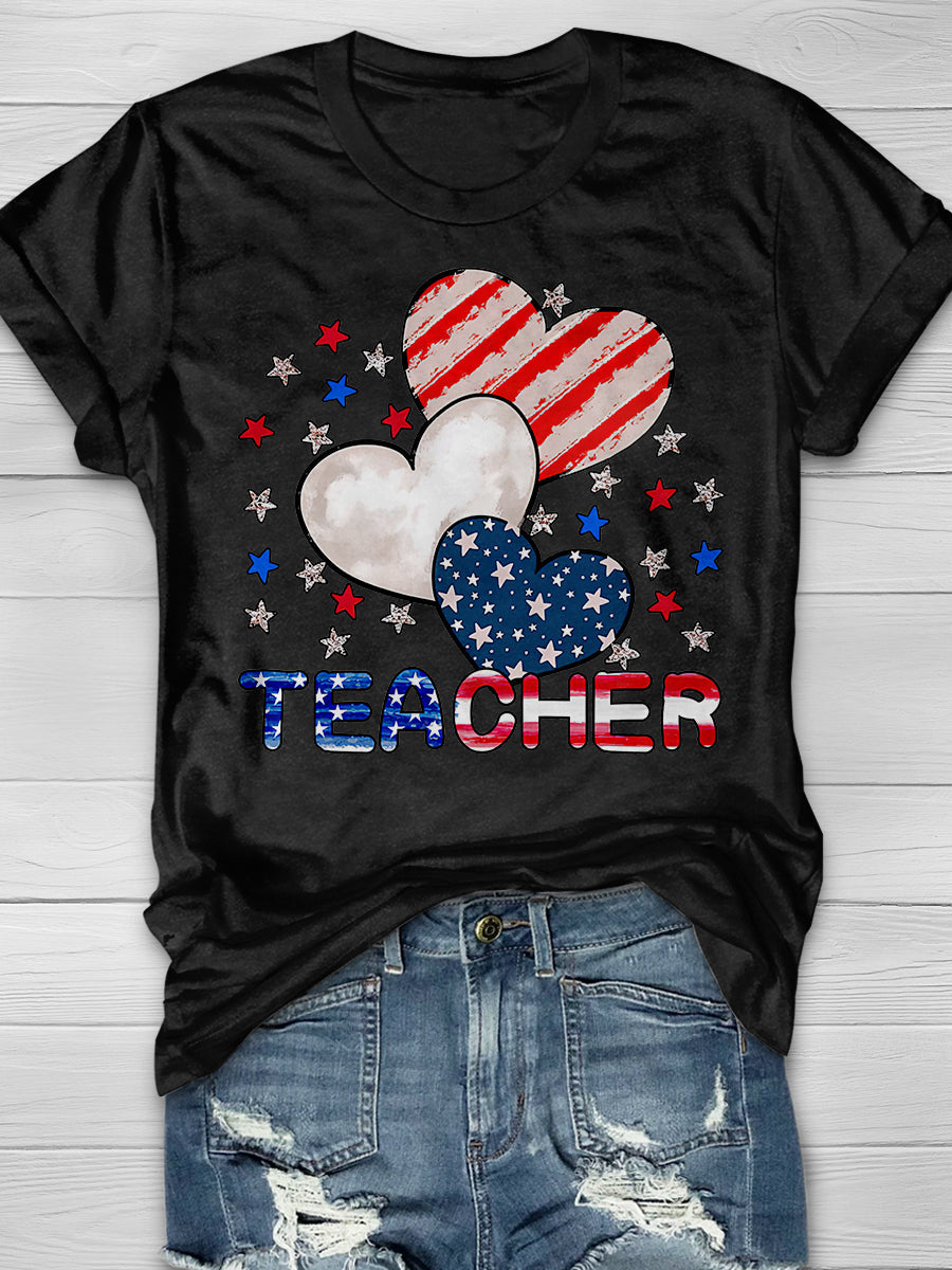 Teacher Print Graphic T-shirts