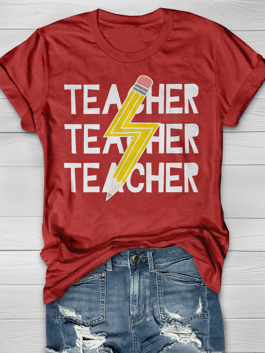 Teacher Print Graphic T-shirts