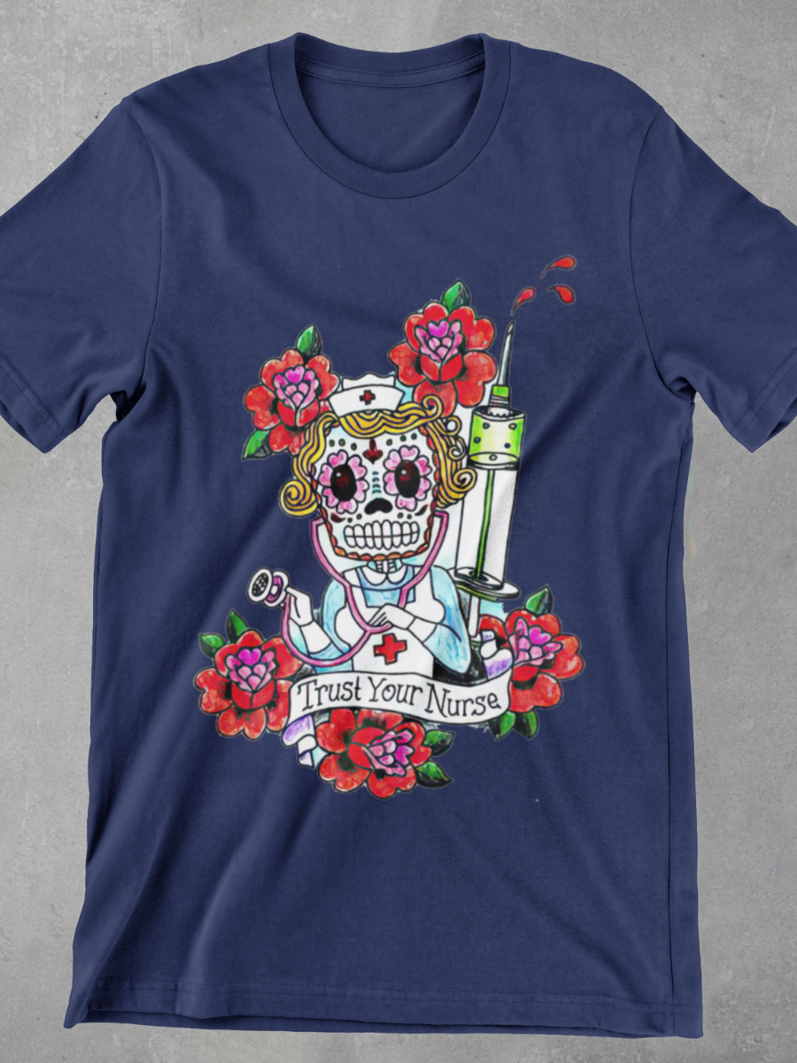 Trust Your Sugar Skull Nurse Graphic T-shirt