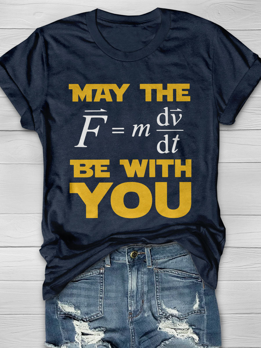May The Force Print Short Sleeve T-shirt