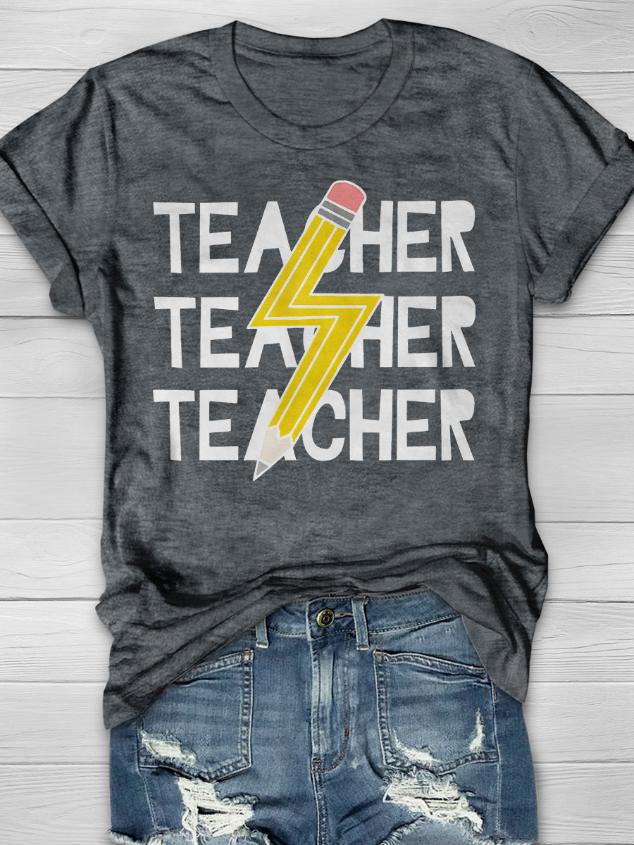 Teacher Print Graphic T-shirts