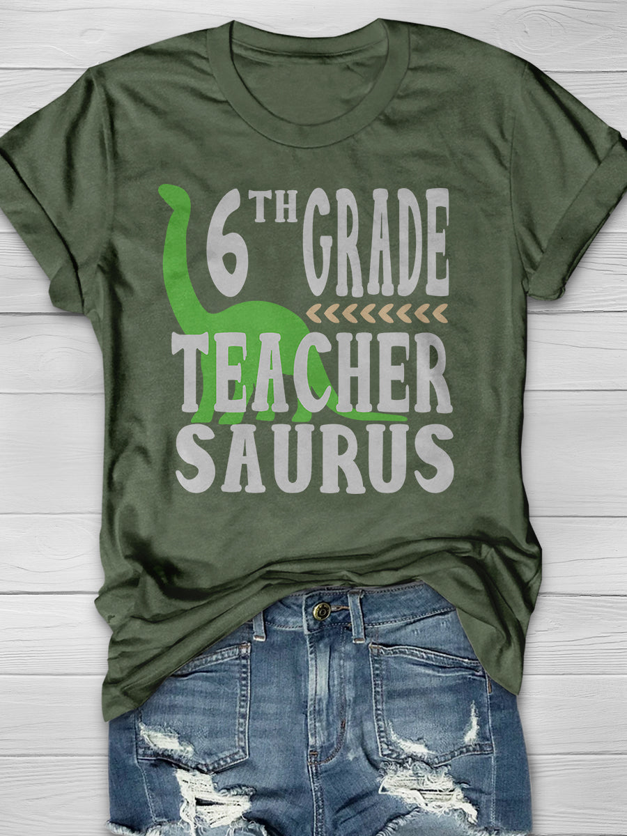 6th Grade Teacher Print Graphic T-shirts