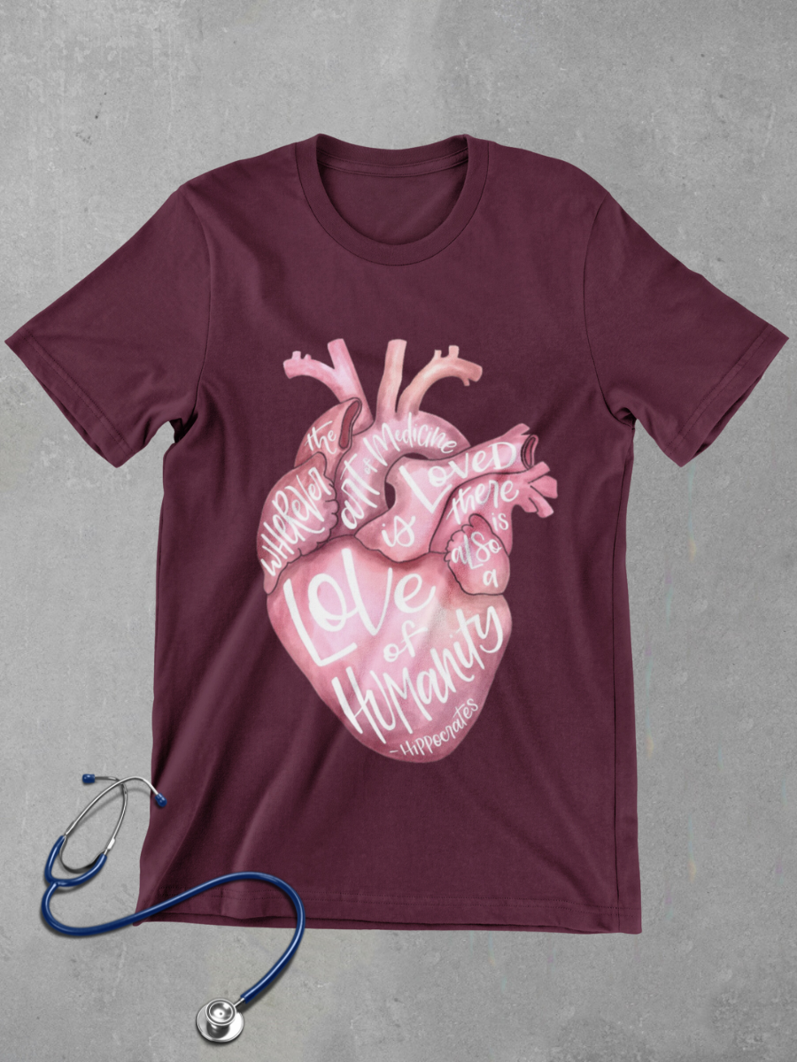 Heart of Medicine Journal Nurse Graphic T-shirt