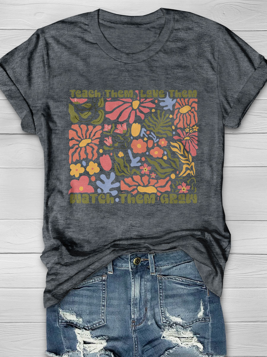 Groovy New Teacher Print Graphic T-shirts