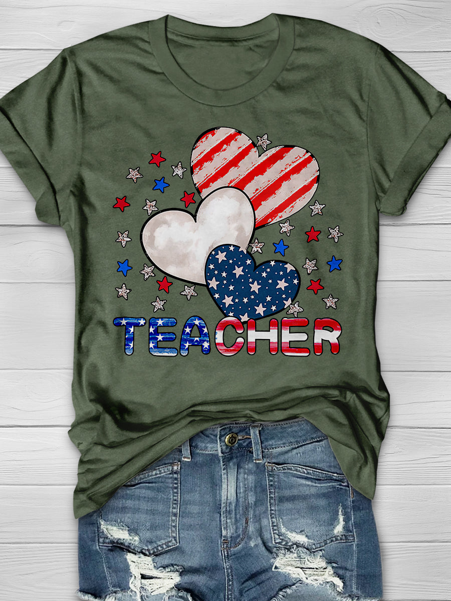 Teacher Print Graphic T-shirts