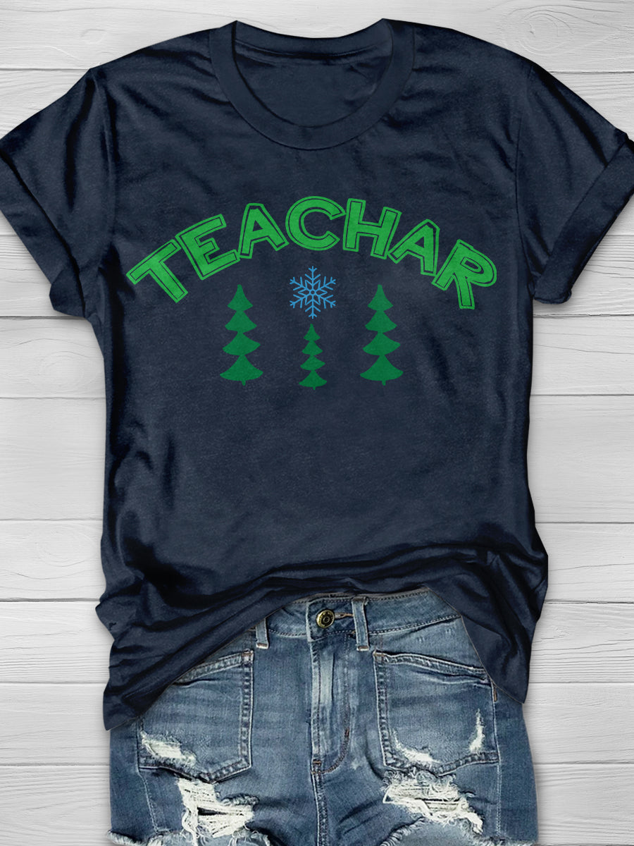 Teacher Christmas Print Graphic T-shirts