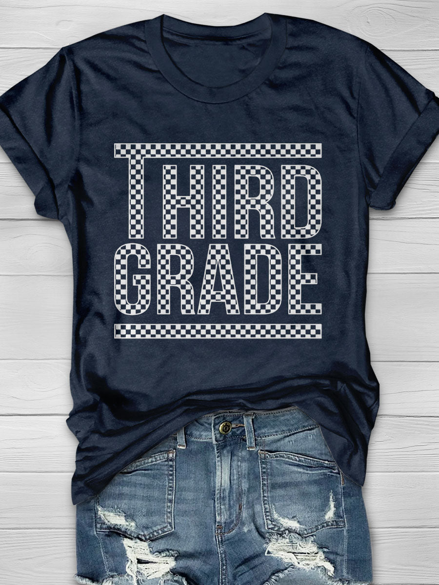Third Grade Teacher Print Short Sleeve T-shirt