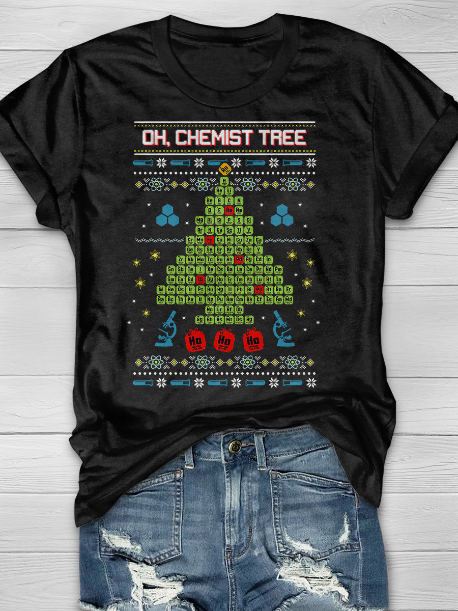 Oh Chemist Tree Print Graphic T-shirts