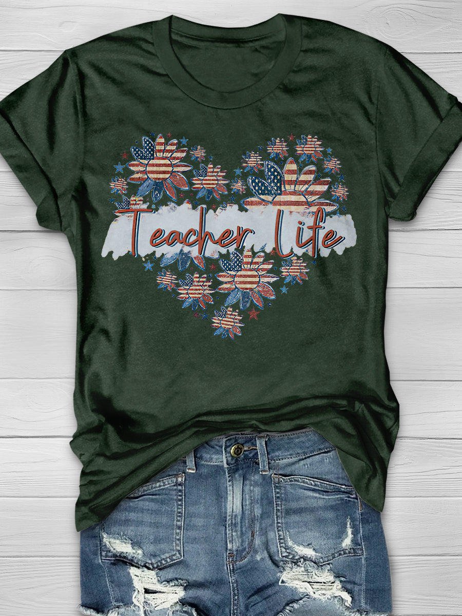 Teacher Life Print Graphic T-shirts