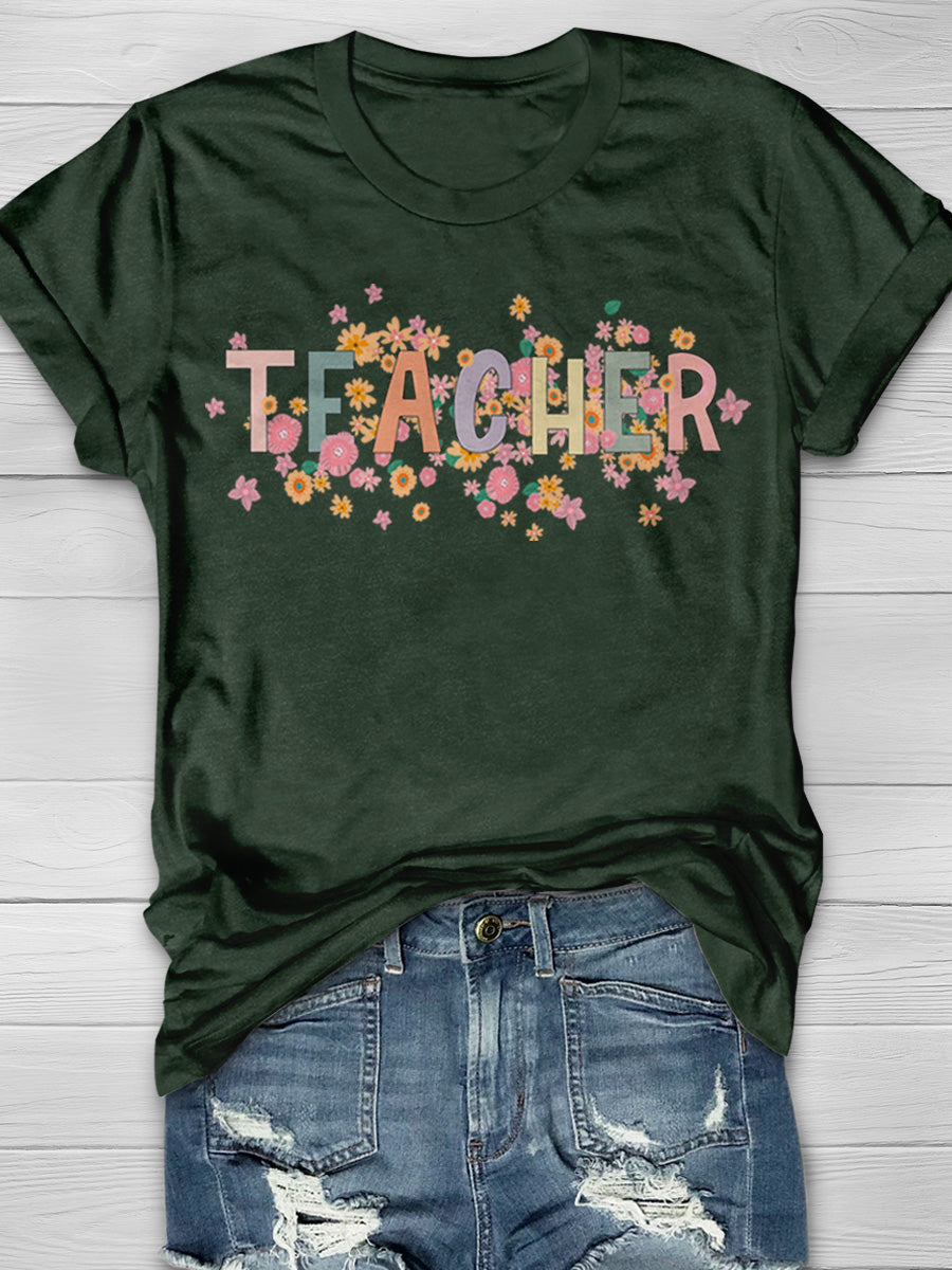 Teacher Print Graphic T-shirts