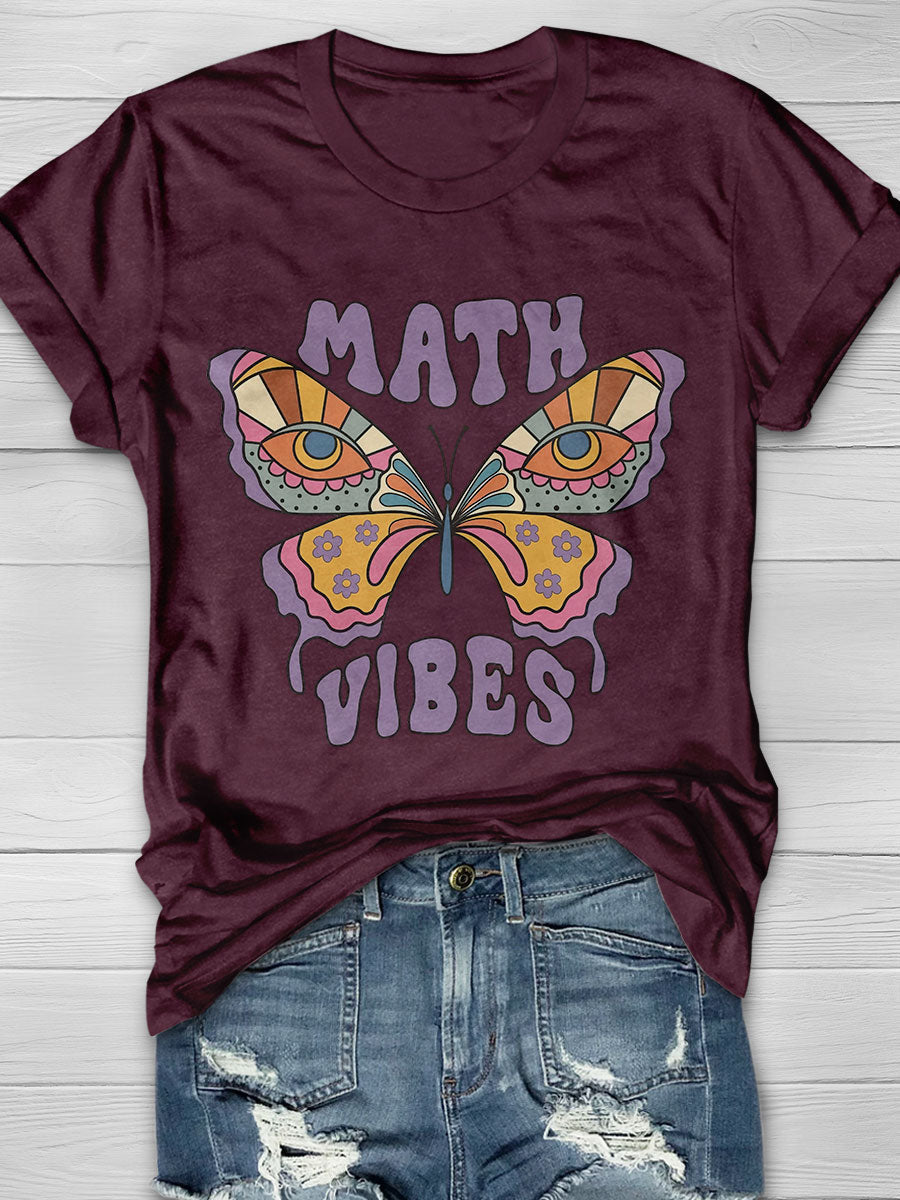 Math Vibes Print Short Sleeve T-shirt