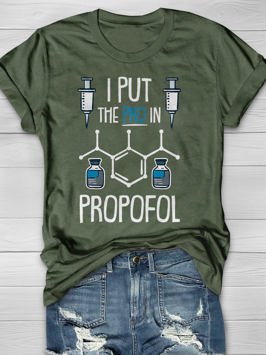 ANESTHESIA Pro In Propofol Print Short Sleeve T-shirt