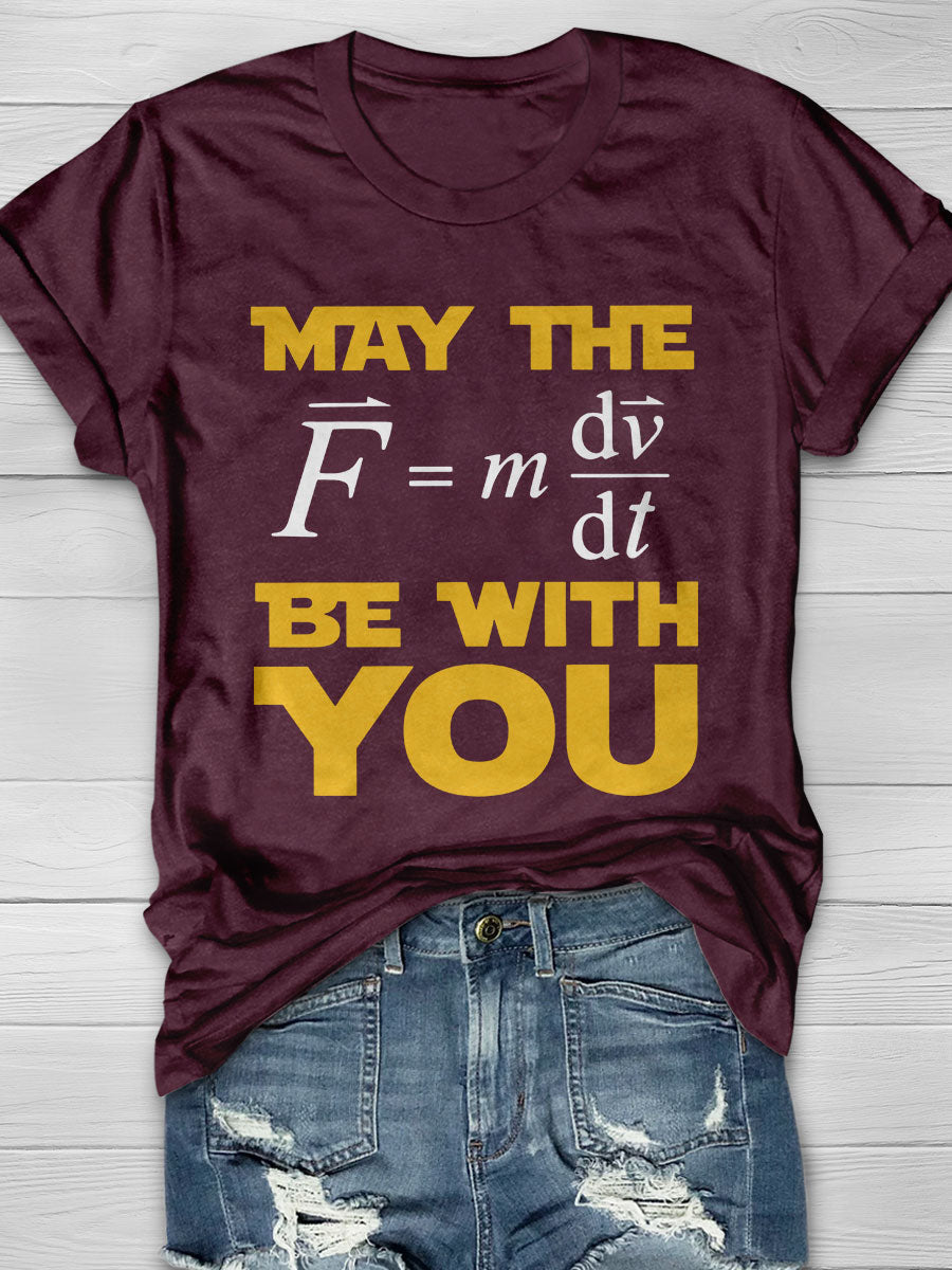 May The Force Print Short Sleeve T-shirt