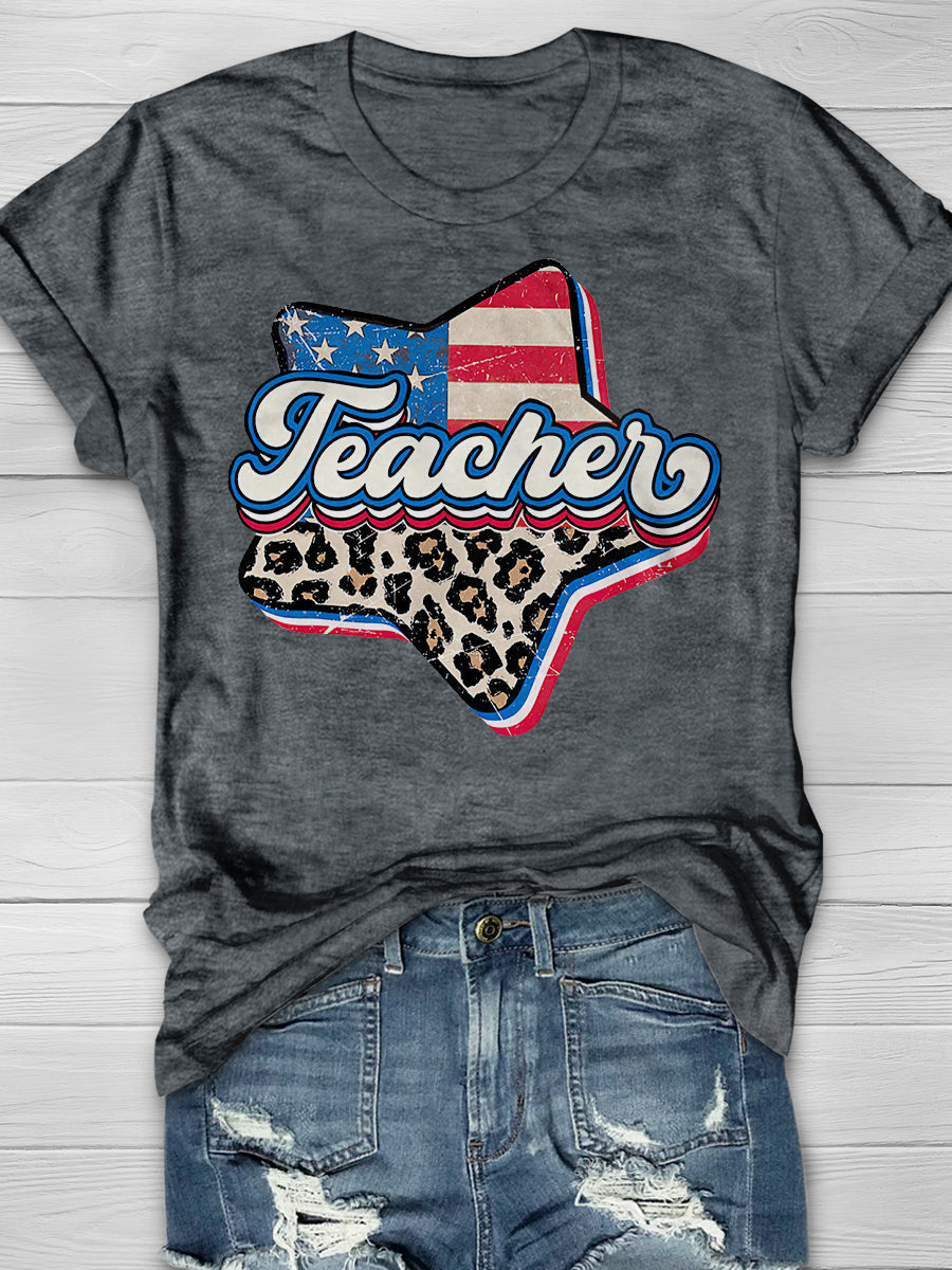 Teacher Print Graphic T-shirts