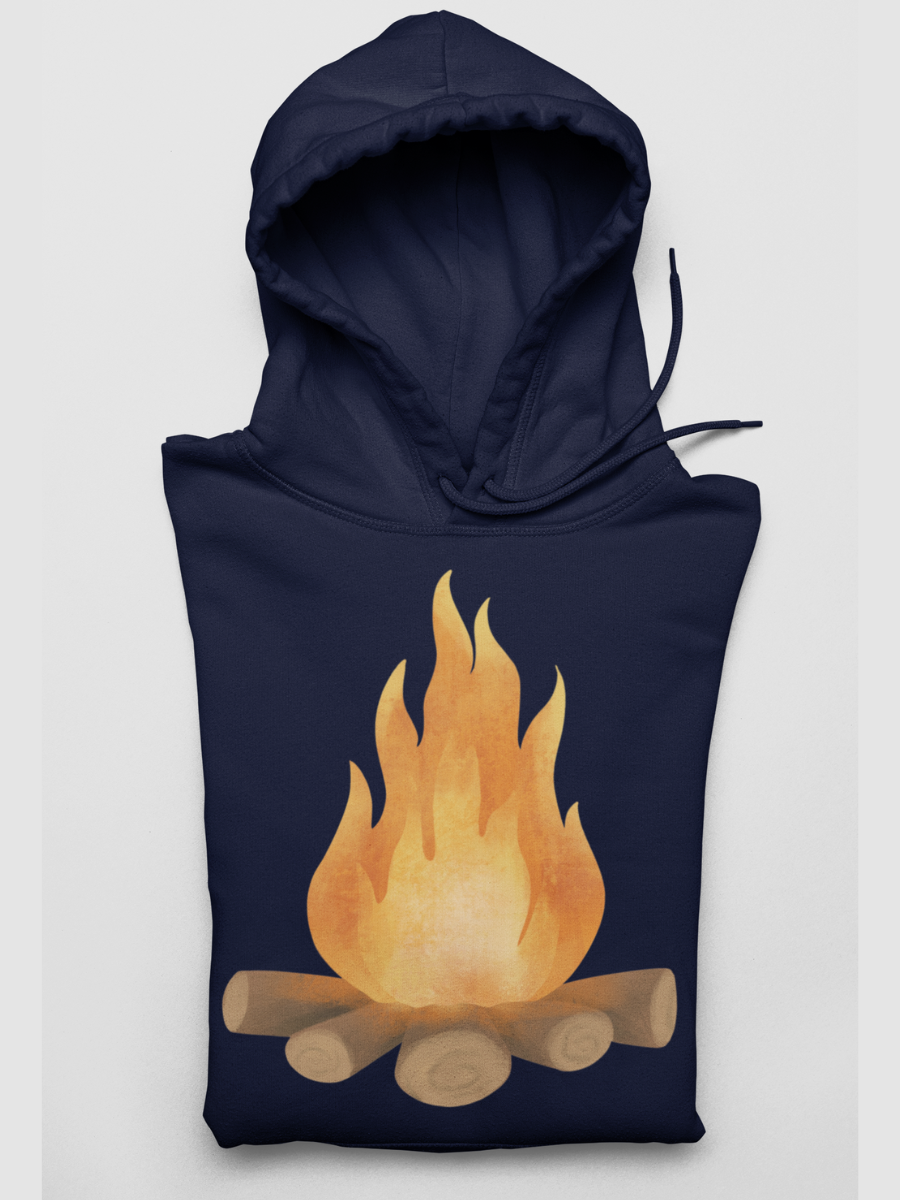 Camping Fire Graphic Pure Cotton Hoodie