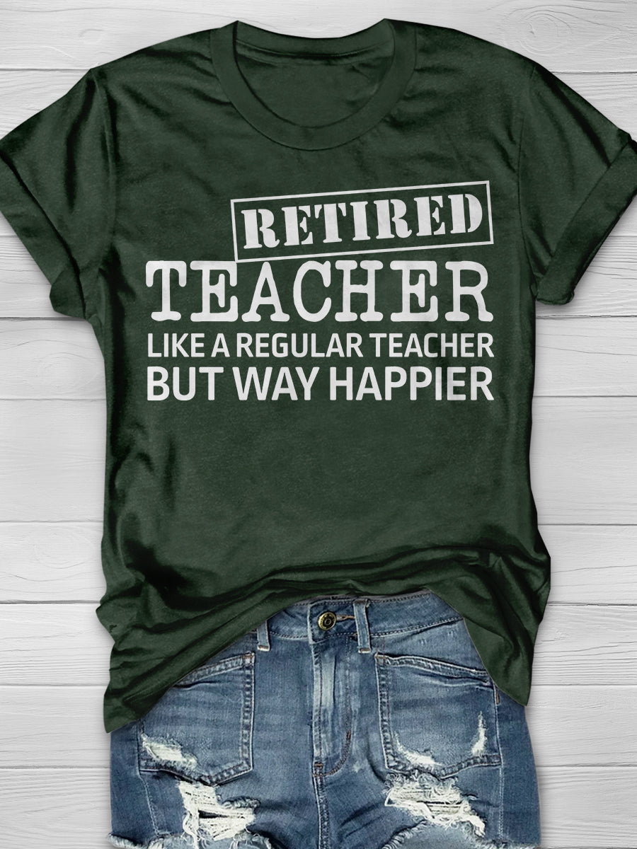 Retired Math Teacher Print Graphic T-shirts