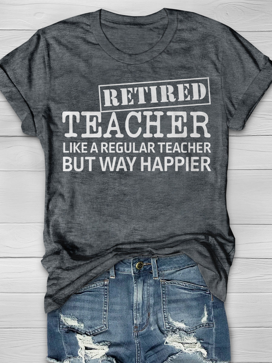 Retired Math Teacher Print Graphic T-shirts
