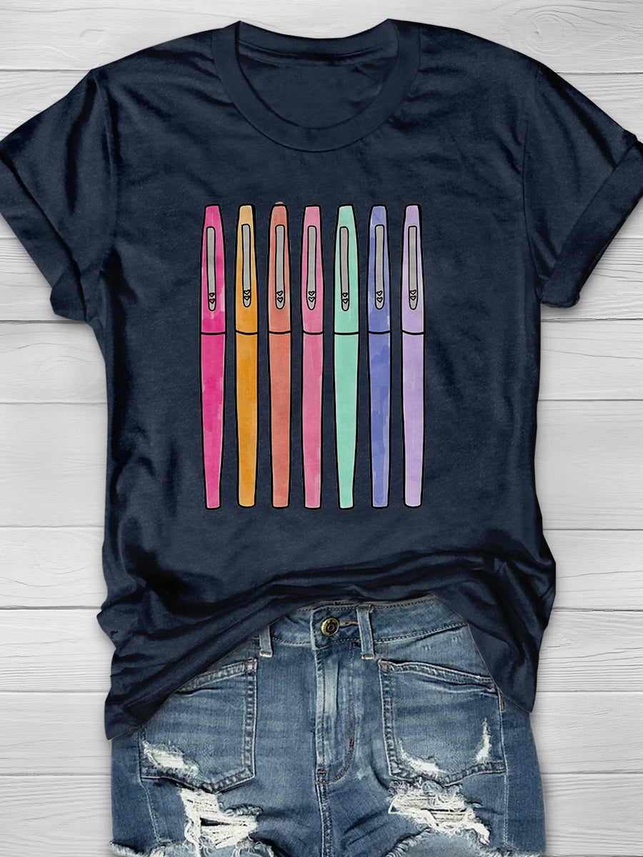 Pens Print Graphic T-shirts